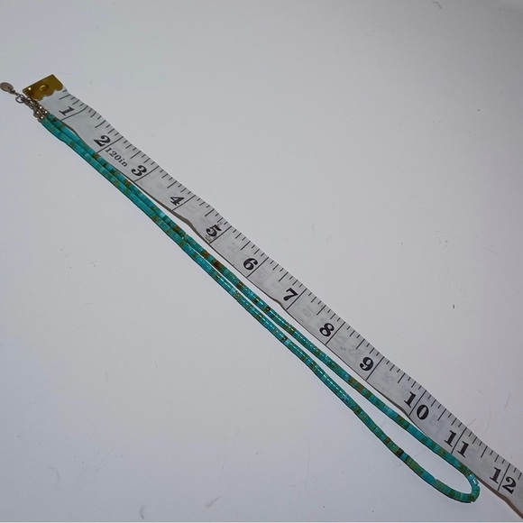 JLR Janice Lee Ripley Green Turquoise Necklace 24 inch long sterling clasp - Picture 4 of 4